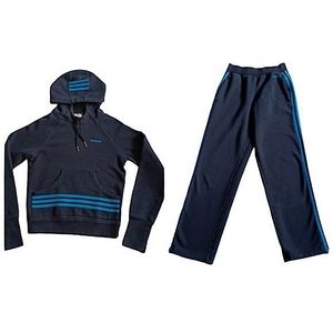 Adidas Black & Turquoise Fleece Y2K Hoodie 2 Piece Track Suit- Sz. XS